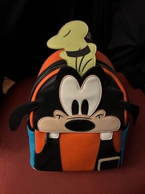 Disney Goofy Character Mini Backpack in Orange, Black, Blue, White